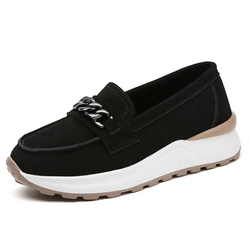 Loafer-Sneaker mit Plateausohle in Wildleder-Optik