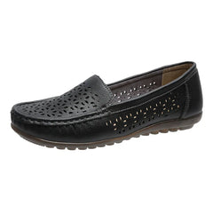 Durchbrochene Loafer mit weicher Sohle für Damen, Schwarz