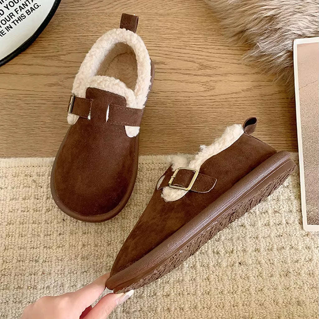 Gefütterte Clog-Mokassins für Damen mit geschlossenem Fersenbereich