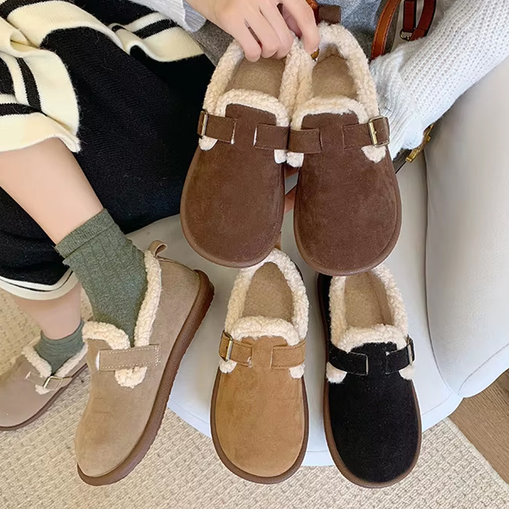 Gefütterte Clog-Mokassins für Damen mit geschlossenem Fersenbereich