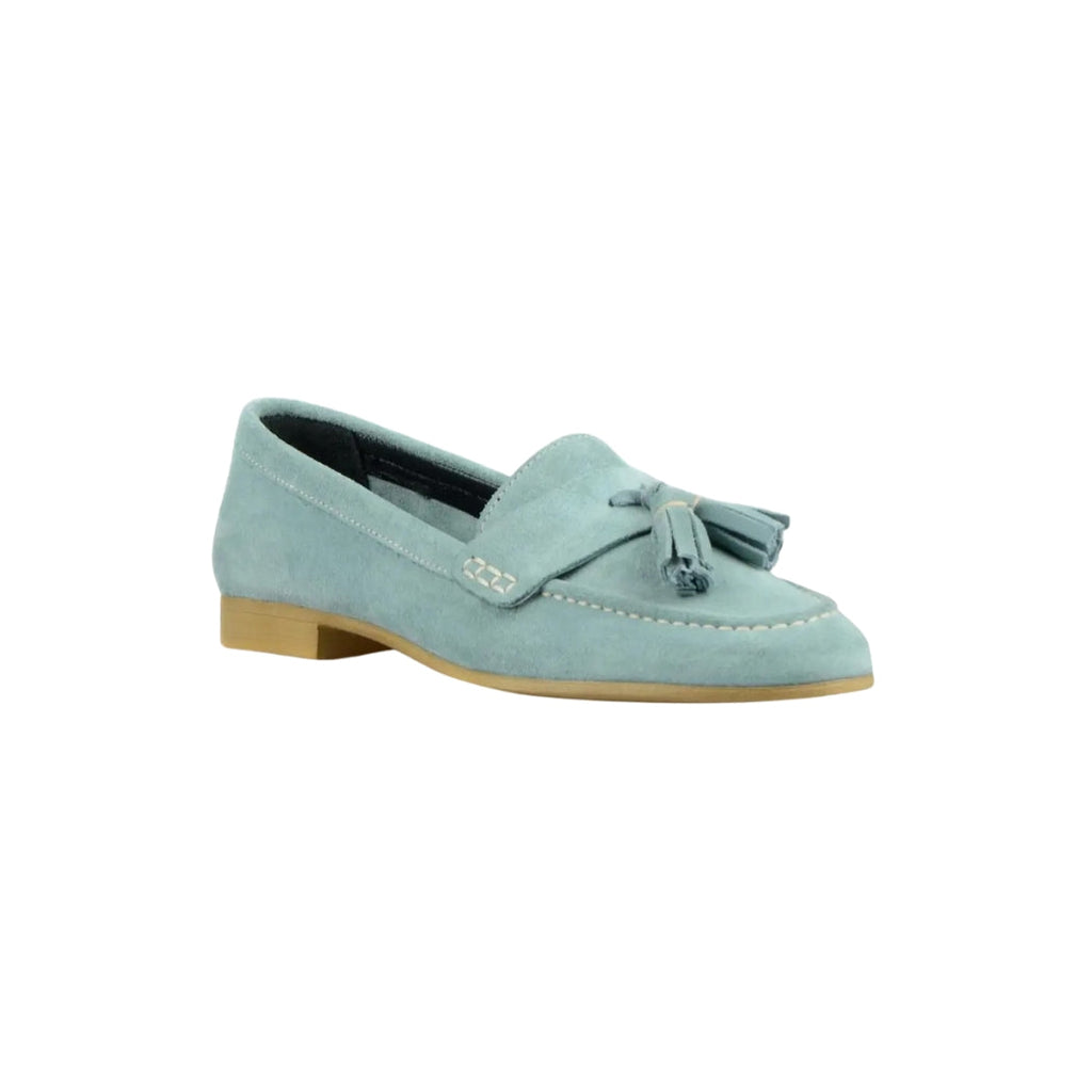 Loafer mit Quaste aus Wildleder und flachem Absatz für Damen