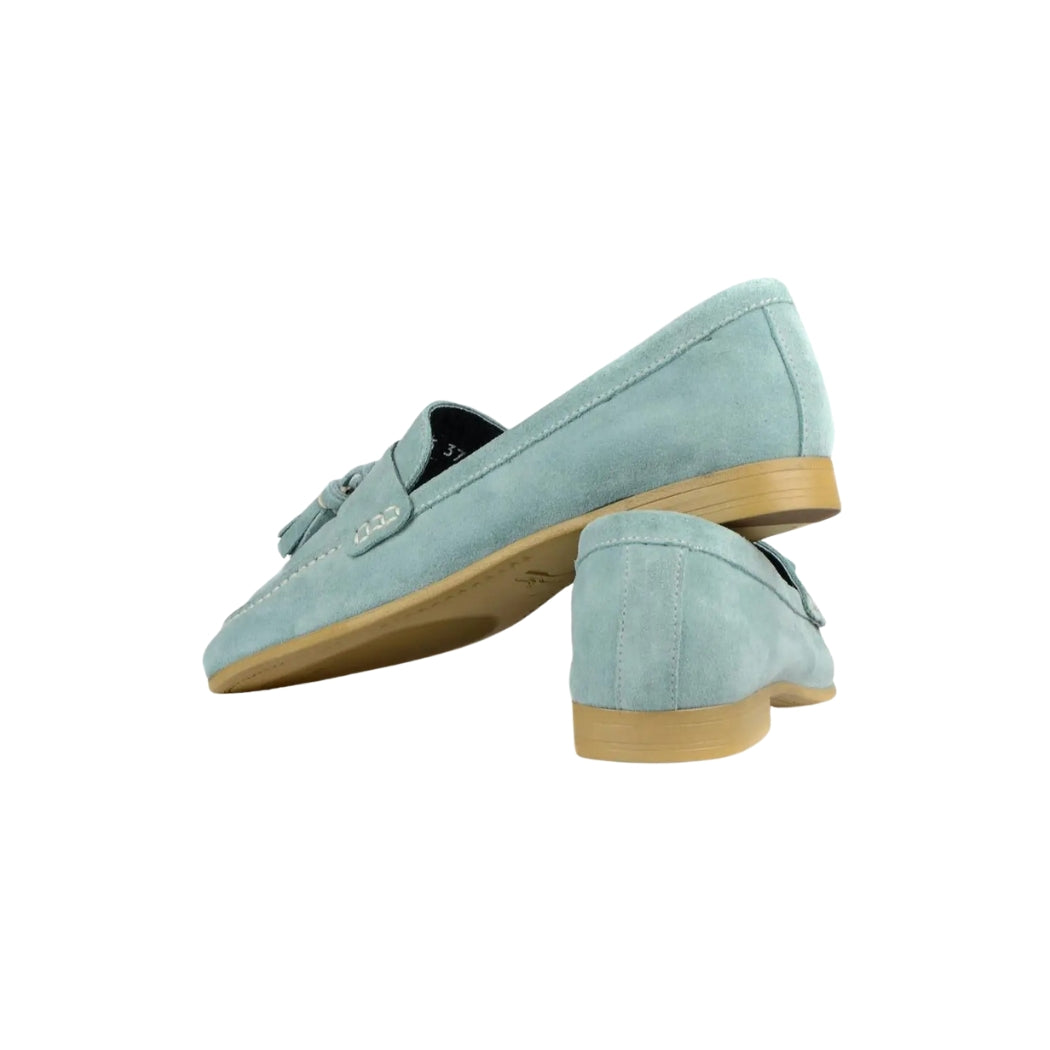 Loafer mit Quaste aus Wildleder und flachem Absatz für Damen