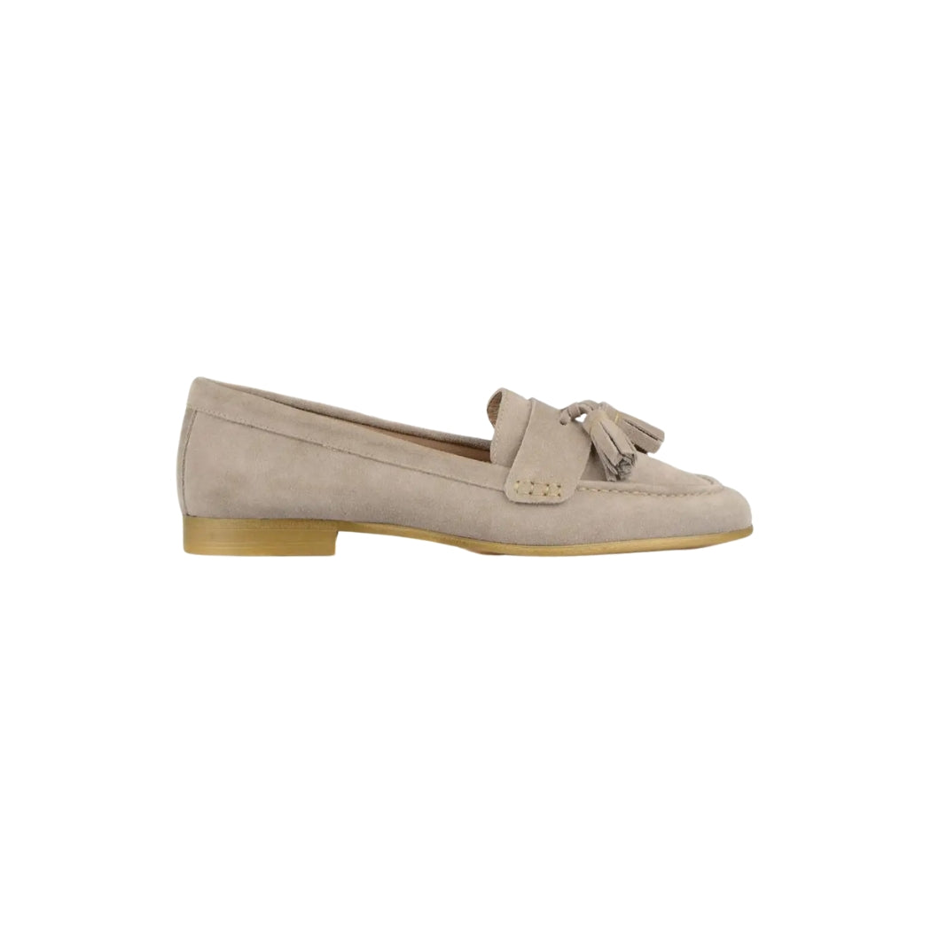 Loafer mit Quaste aus Wildleder und flachem Absatz für Damen