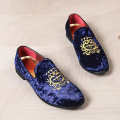 Hochzeits-Loafer aus Kunstwildleder für Herren, Blau