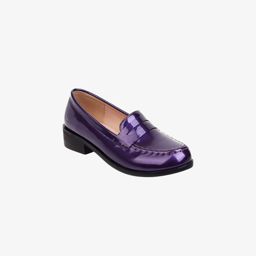 Bunte Lack-Loafer aus Kunstleder für Damen