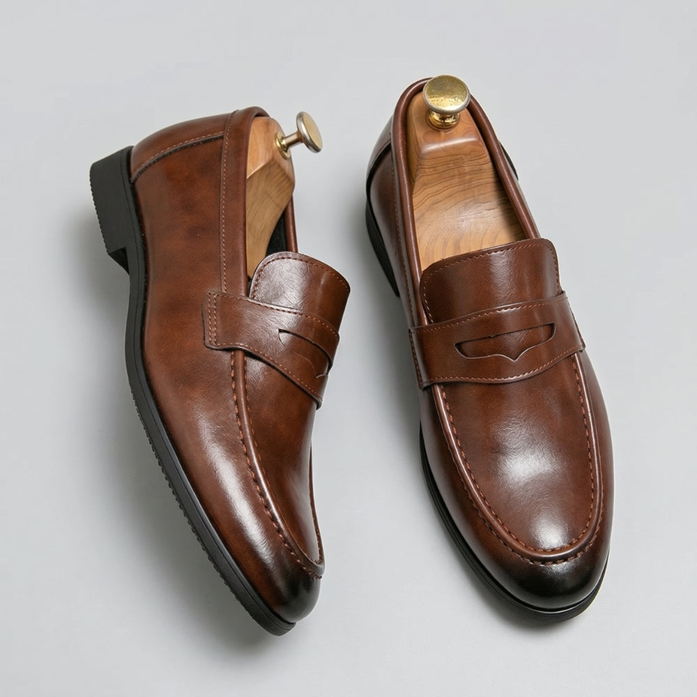 Loafer aus patiniertem Leder für Herren im Penny-Loafer-Stil
