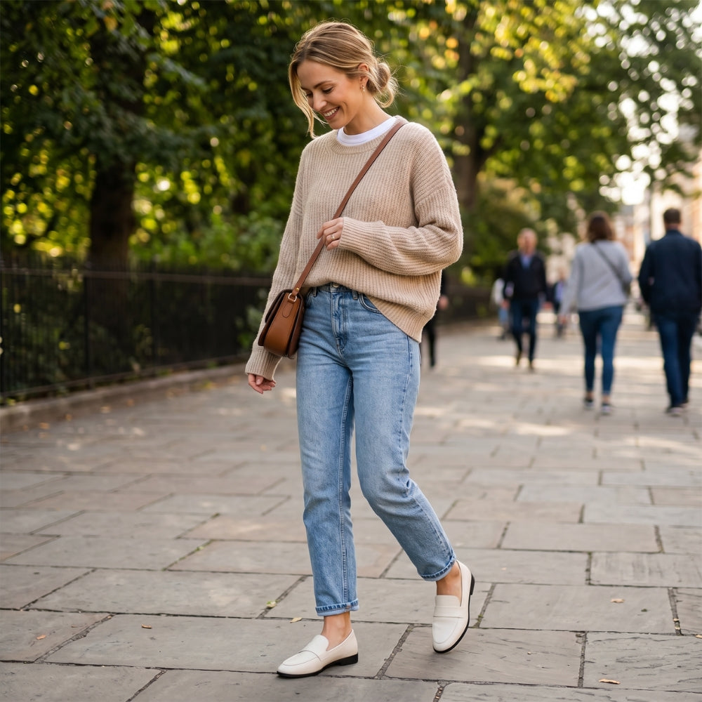 Minimalistische Loafer für Damen aus Kunstleder
