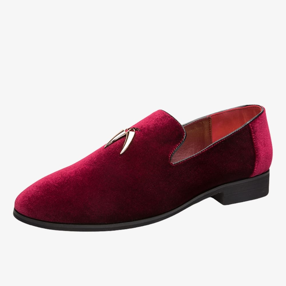 Samt-Loafer mit Absatz für Damen
