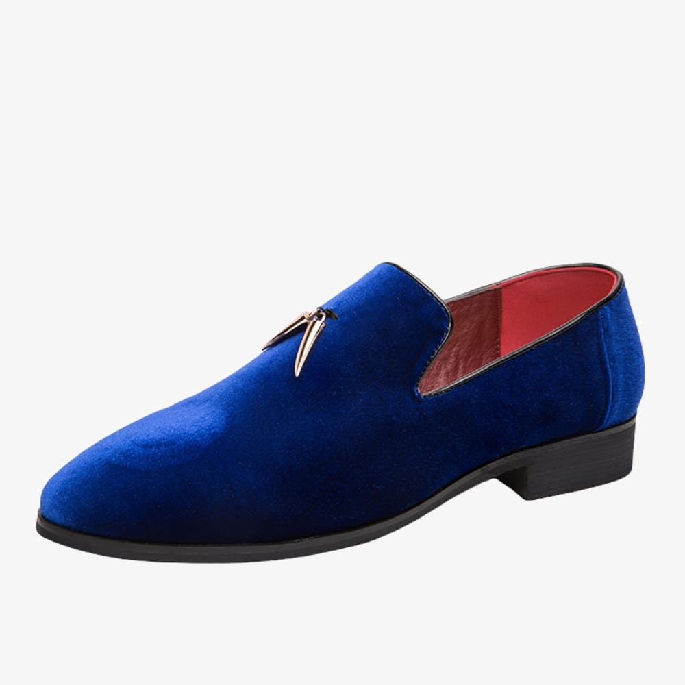 Samt-Loafer mit Absatz für Damen