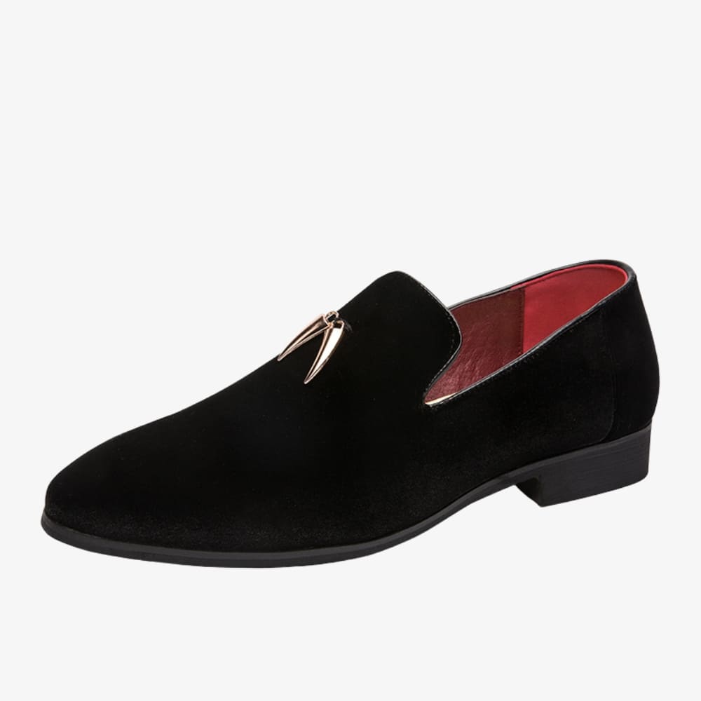 Samt-Loafer mit Absatz für Damen