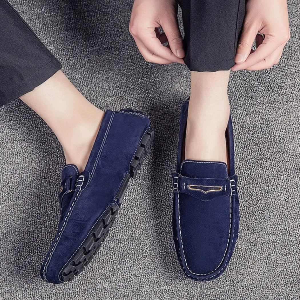 Bequeme bunte Loafer für Herren aus Wildleder