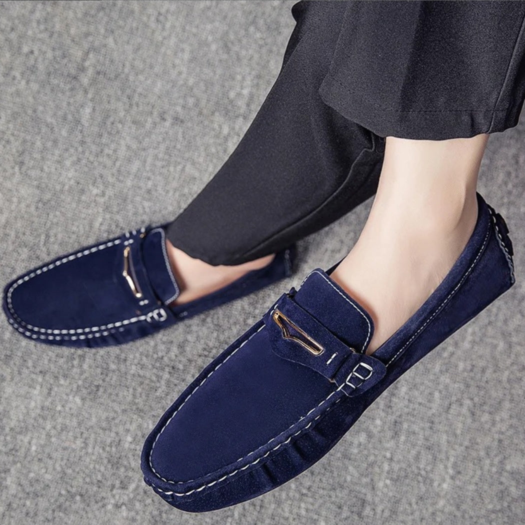Bequeme bunte Loafer für Herren aus Wildleder