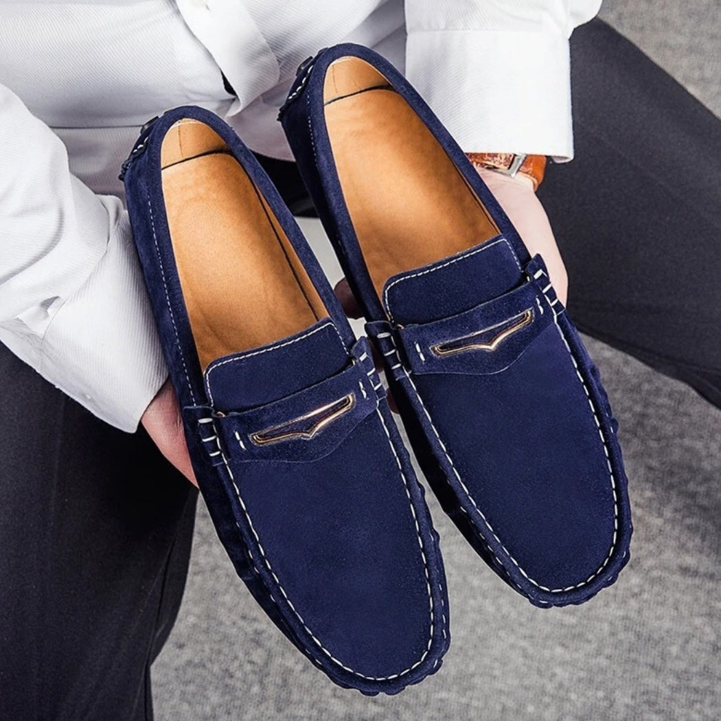 Bequeme bunte Loafer für Herren aus Wildleder