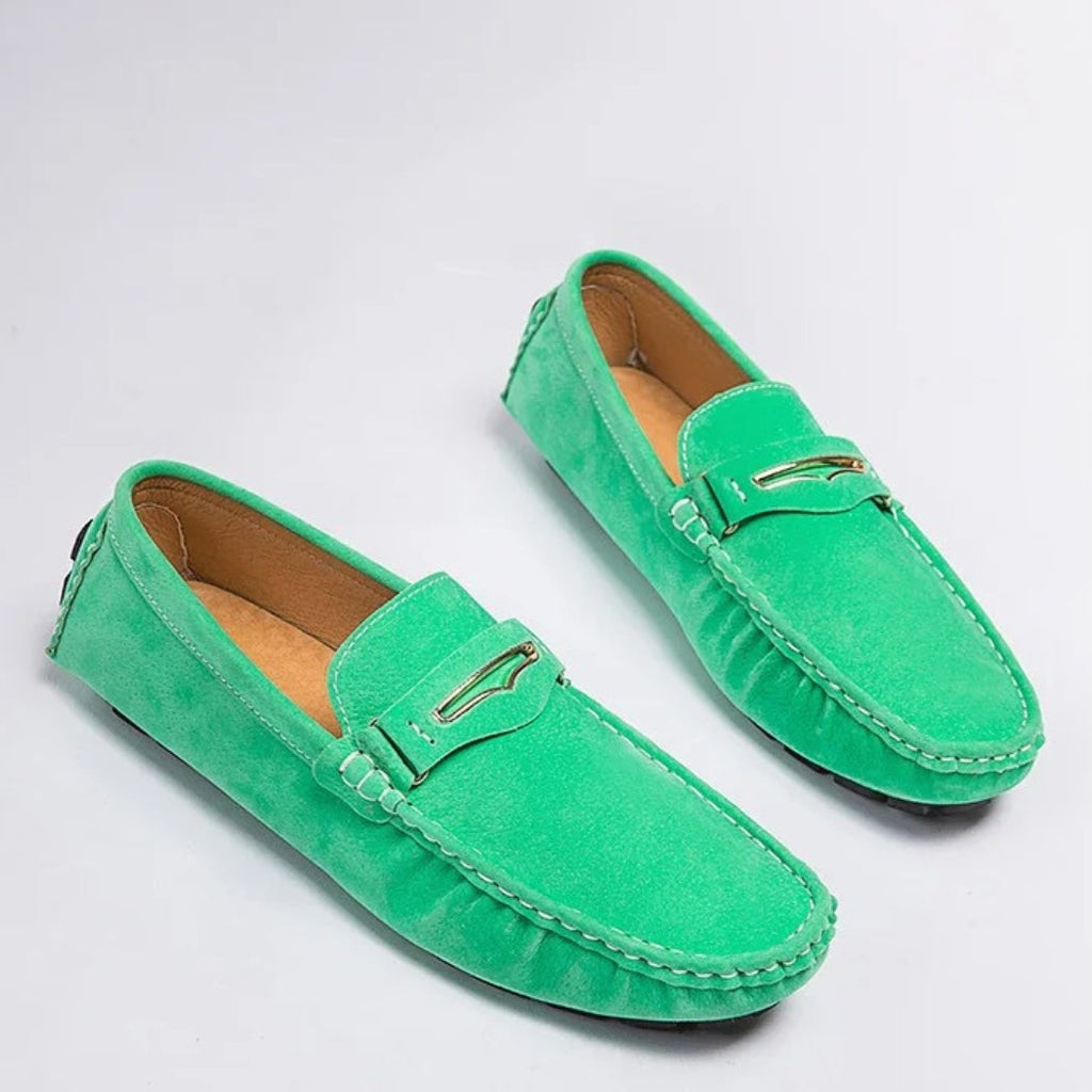 Bequeme bunte Loafer für Herren aus Wildleder