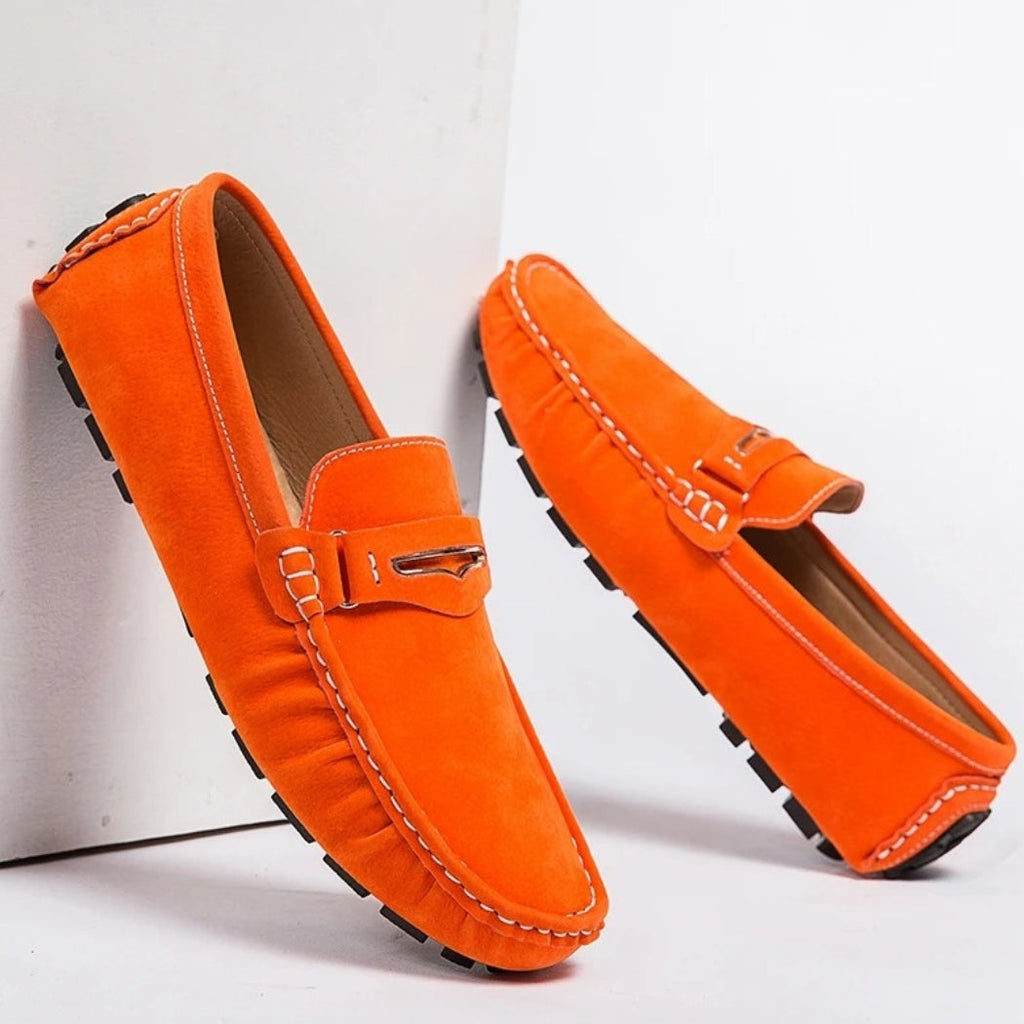 Bequeme bunte Loafer für Herren aus Wildleder