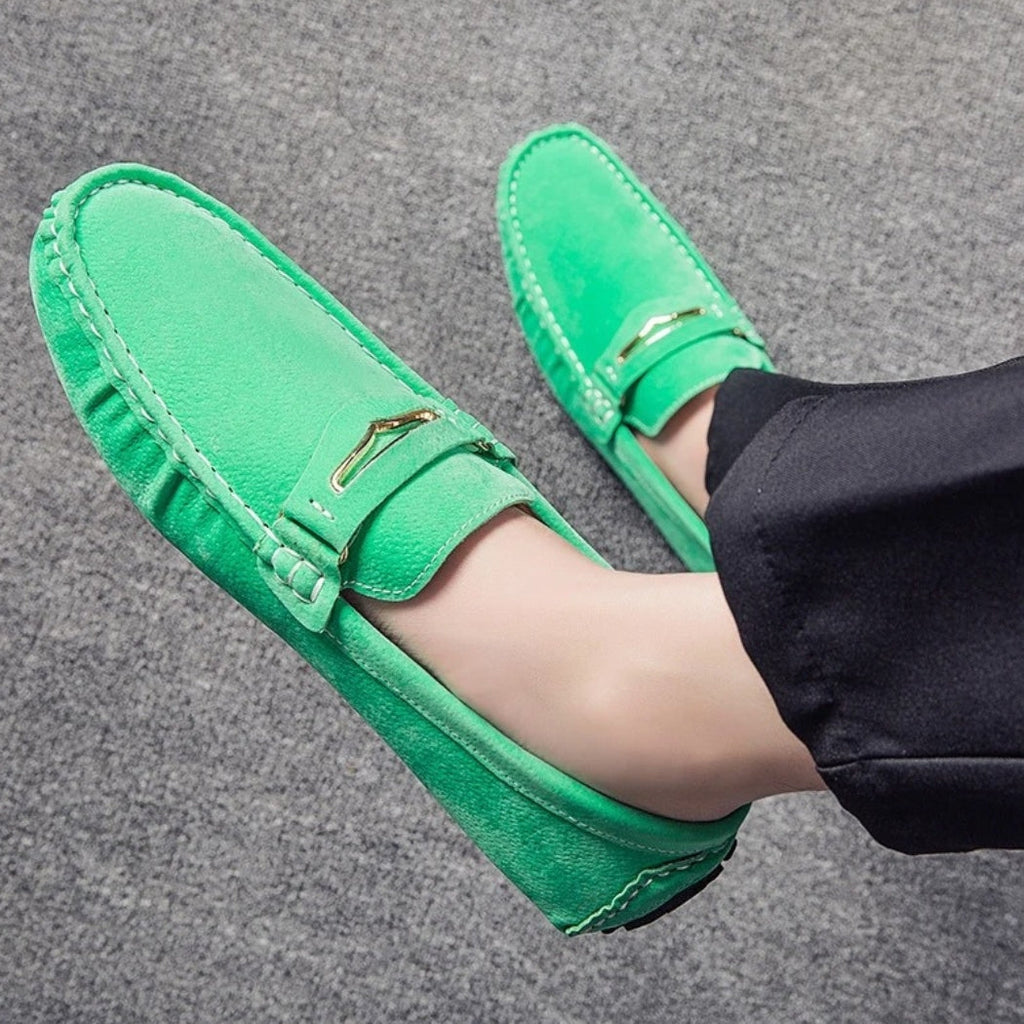 Bequeme bunte Loafer für Herren aus Wildleder