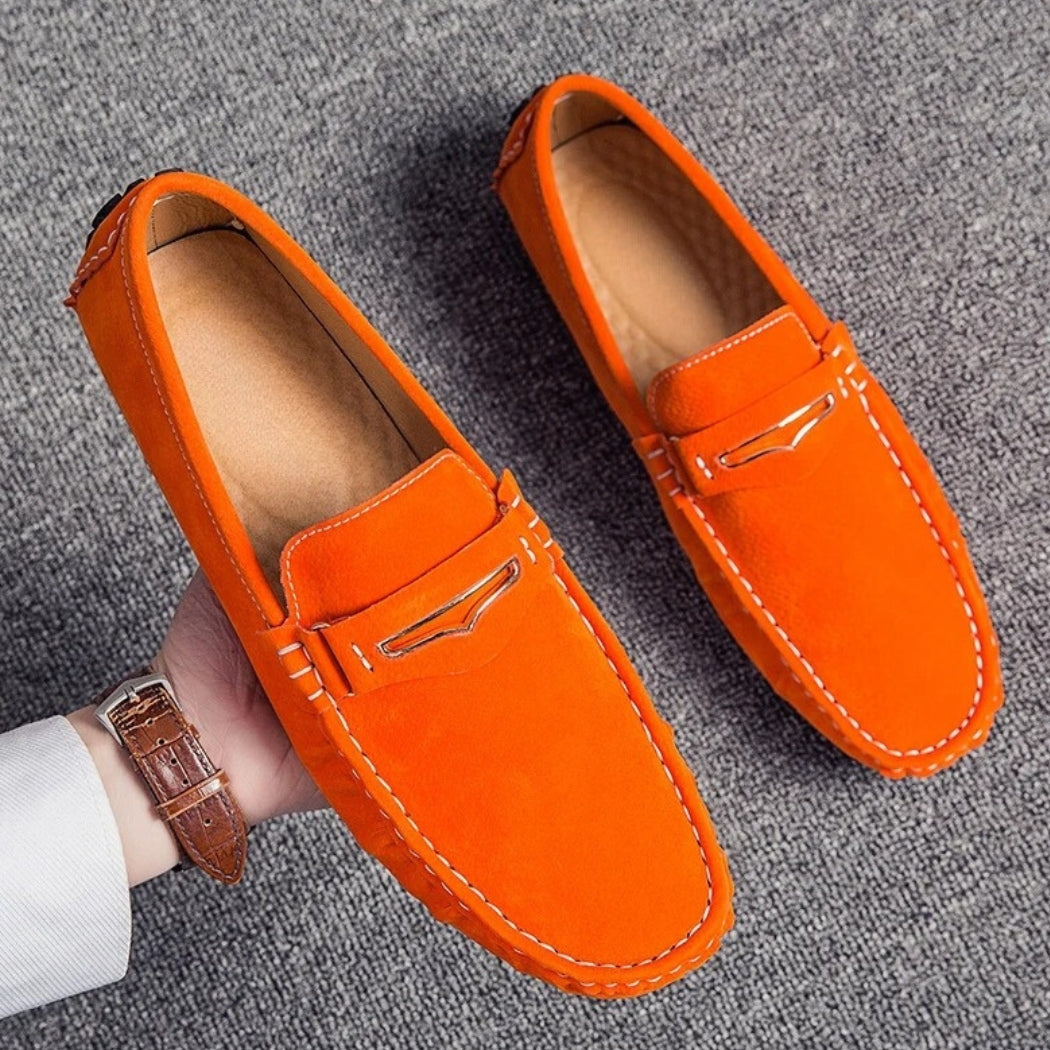 Bequeme bunte Loafer für Herren aus Wildleder