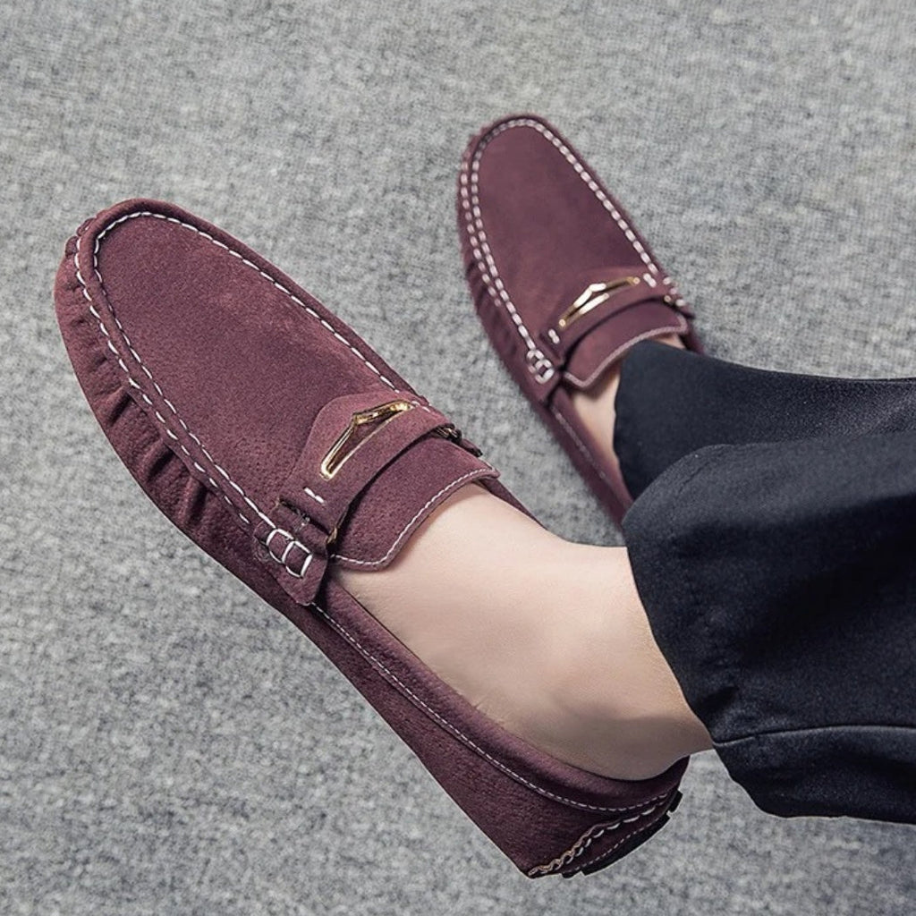 Bequeme bunte Loafer für Herren aus Wildleder