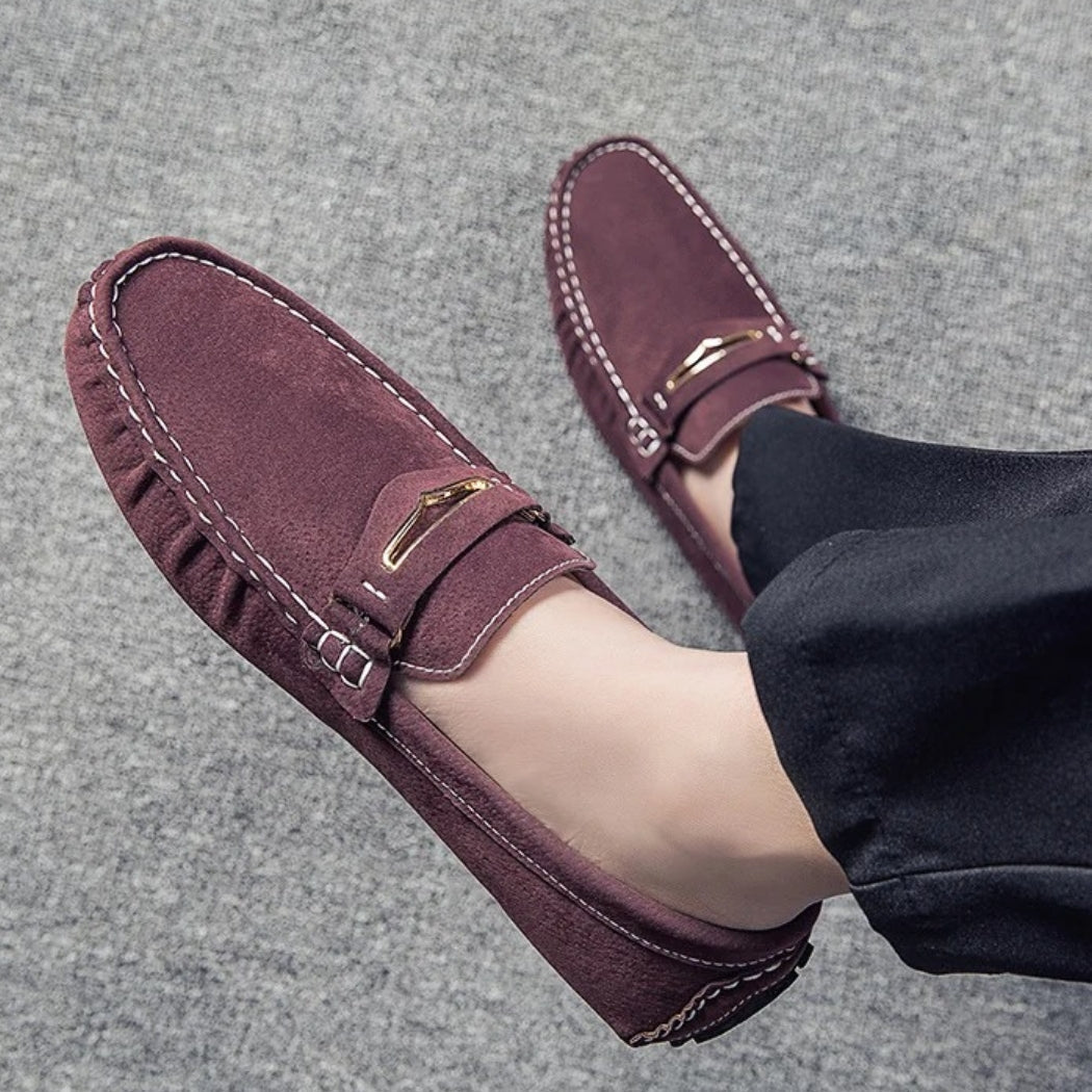 Bequeme bunte Loafer für Herren aus Wildleder