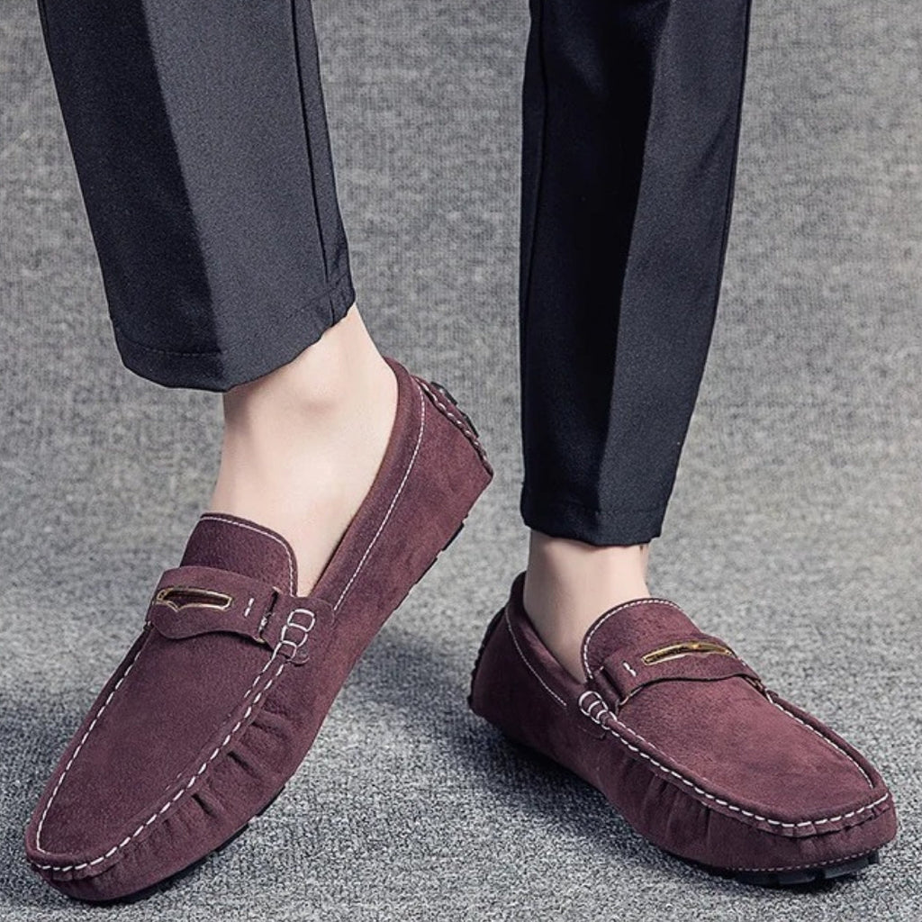 Bequeme bunte Loafer für Herren aus Wildleder