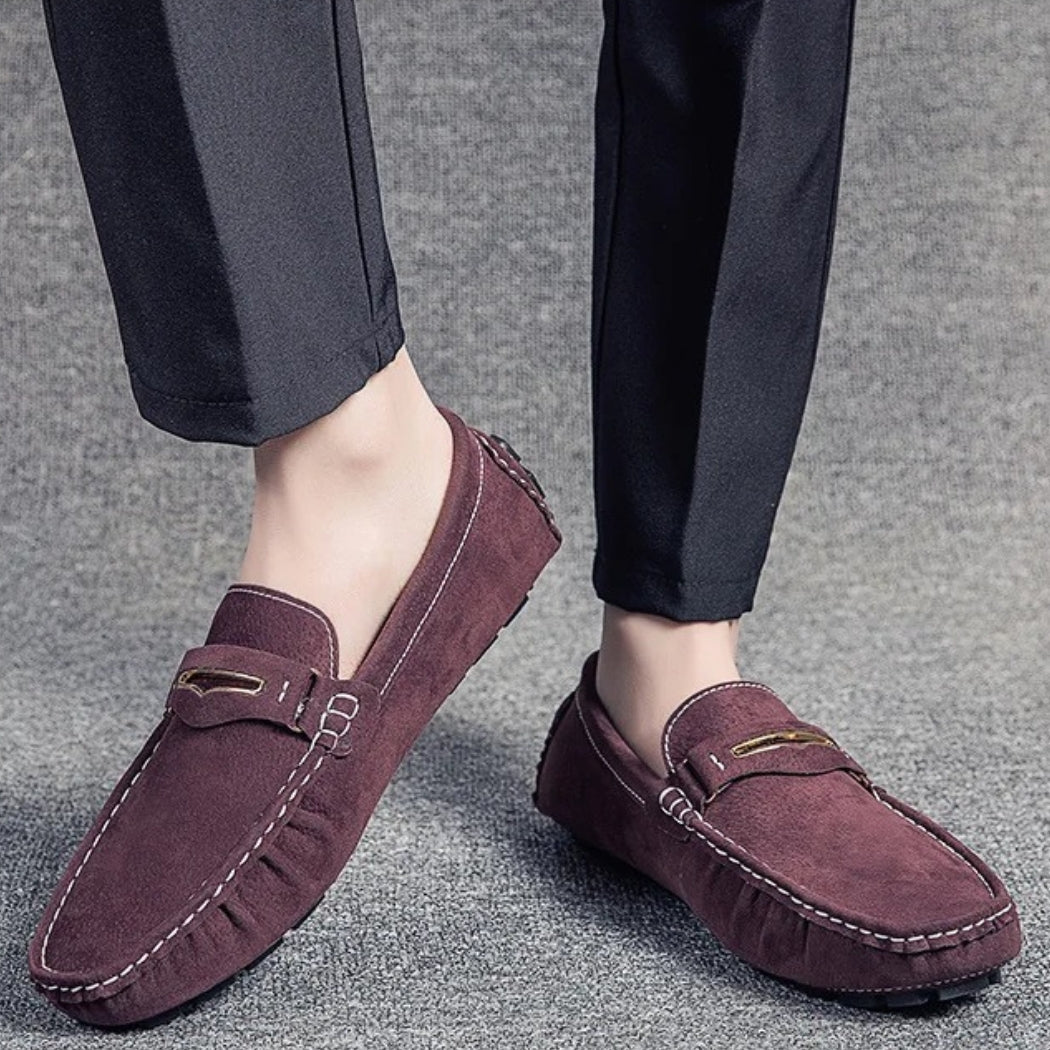 Bequeme bunte Loafer für Herren aus Wildleder