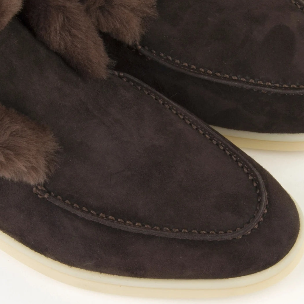 Gefütterte Loafer aus Wildleder für Damen