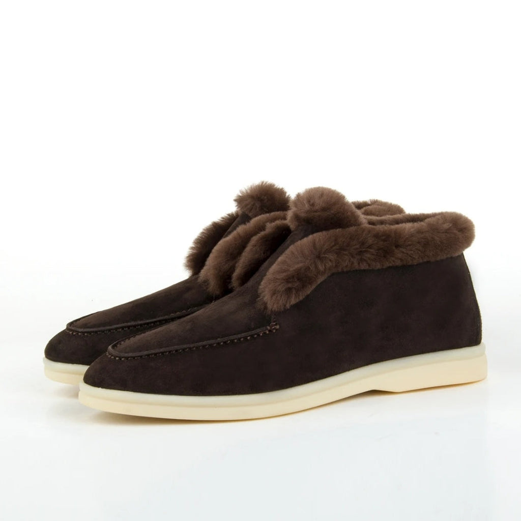 Gefütterte Loafer aus Wildleder für Damen