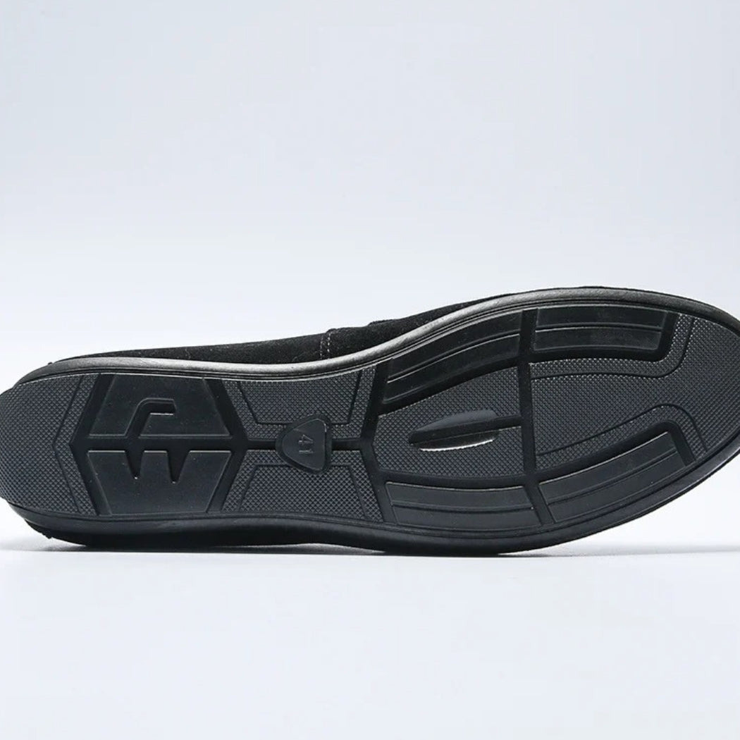 Loafer aus Kunstwildleder für Herren mit goldener Metallschnalle