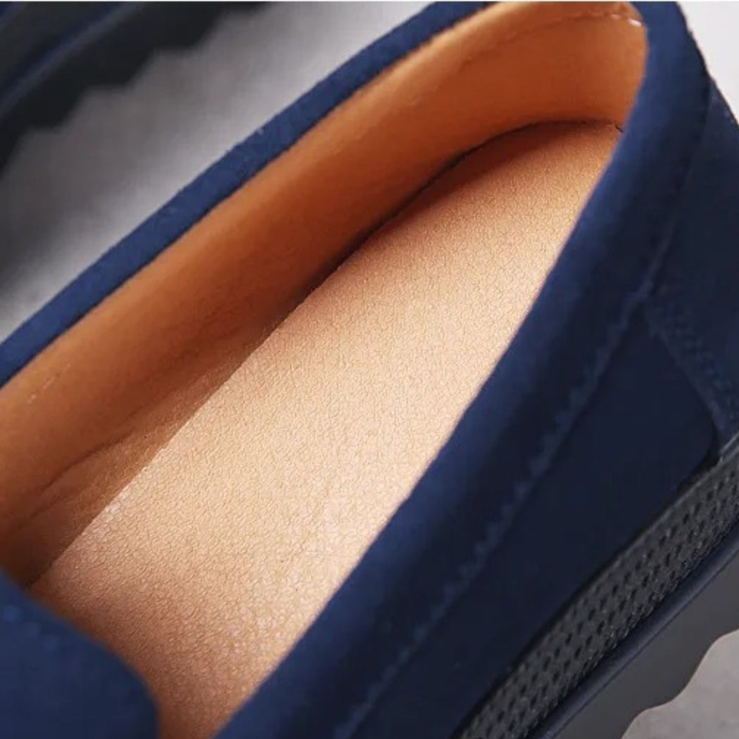 Wildleder-Loafer mit Keilsohle für Damen