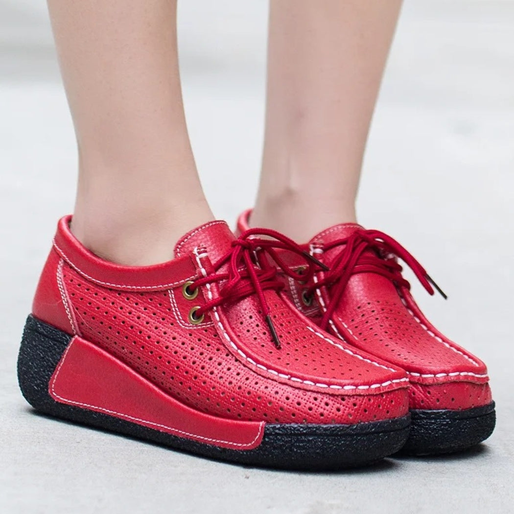 Loafer aus Leder mit Plateausohle für Damen
