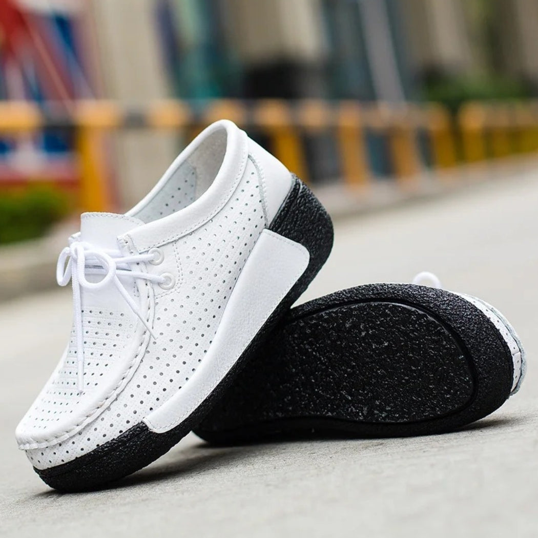 Loafer aus Leder mit Plateausohle für Damen