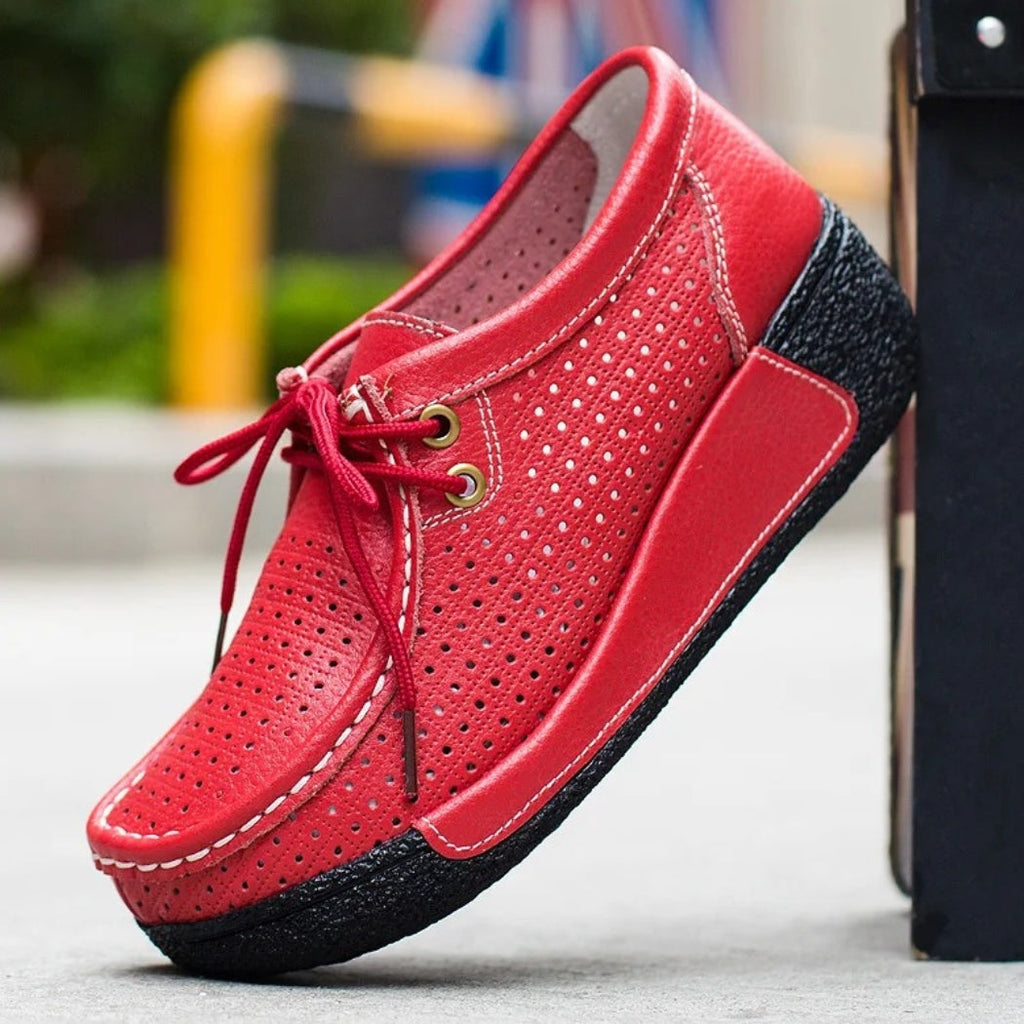 Loafer aus Leder mit Plateausohle für Damen