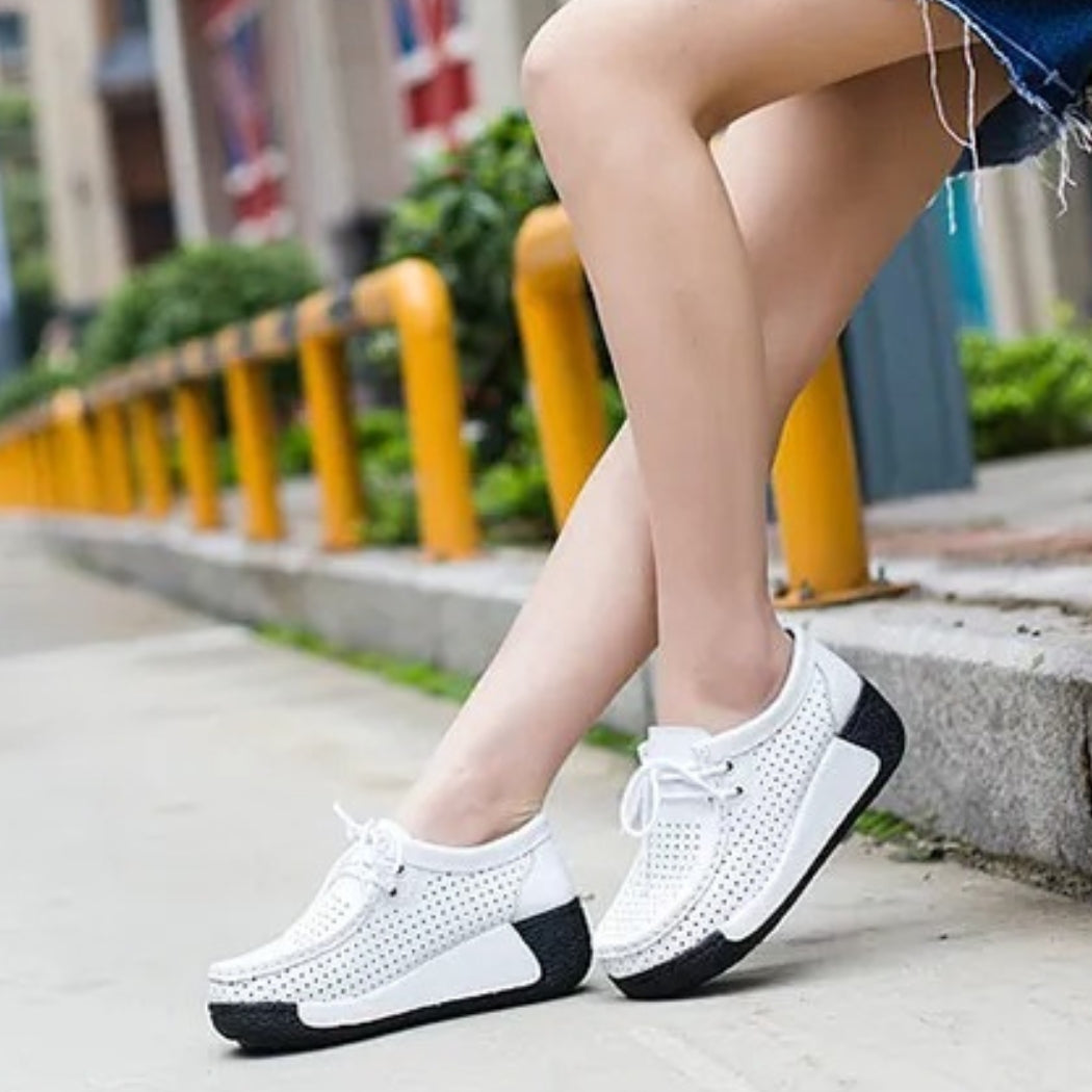 Loafer aus Leder mit Plateausohle für Damen