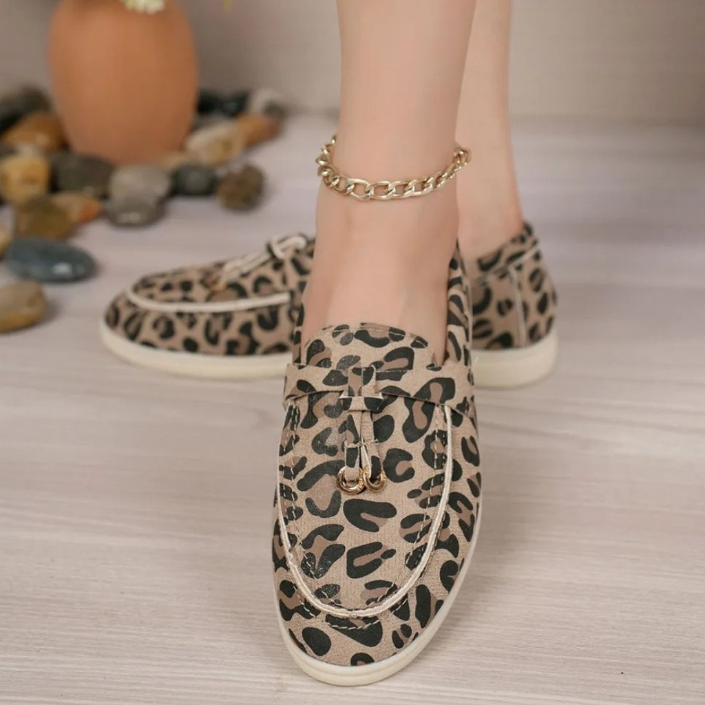Leoparden-Loafer in Wildleder-Optik für Damen