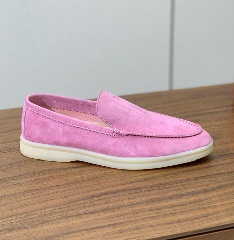 Stefano Loafer aus Wildleder in Rosa, helle Sohle