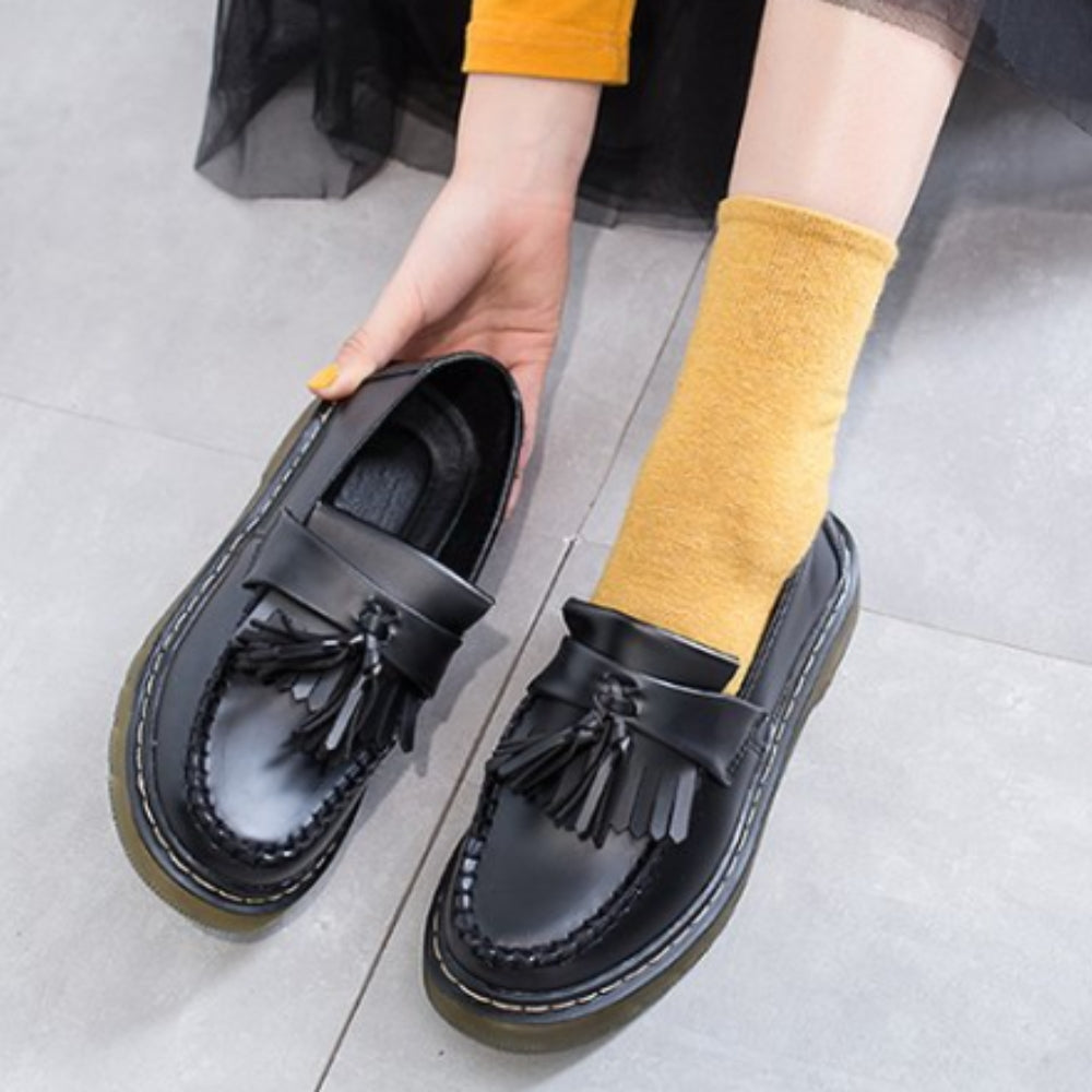 Loafer mit Quasten und Fransen aus Kunstleder für Damen