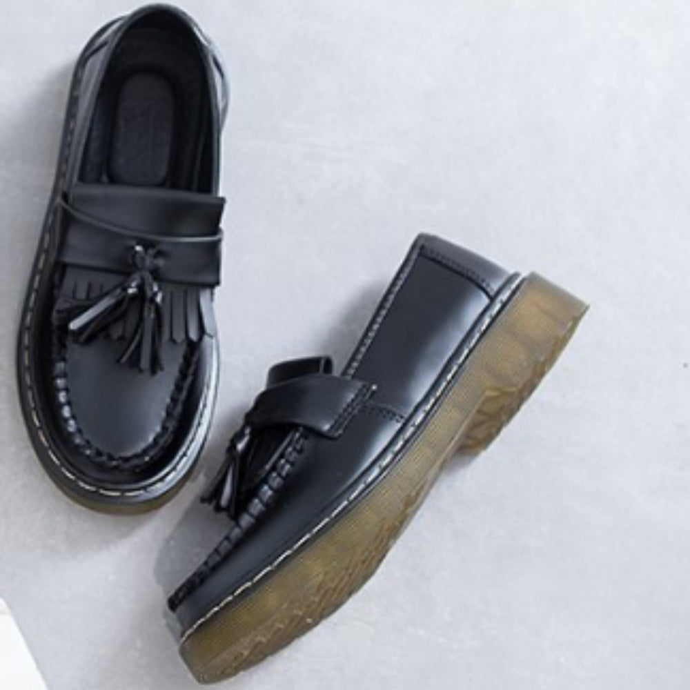 Loafer mit Quasten und Fransen aus Kunstleder für Damen