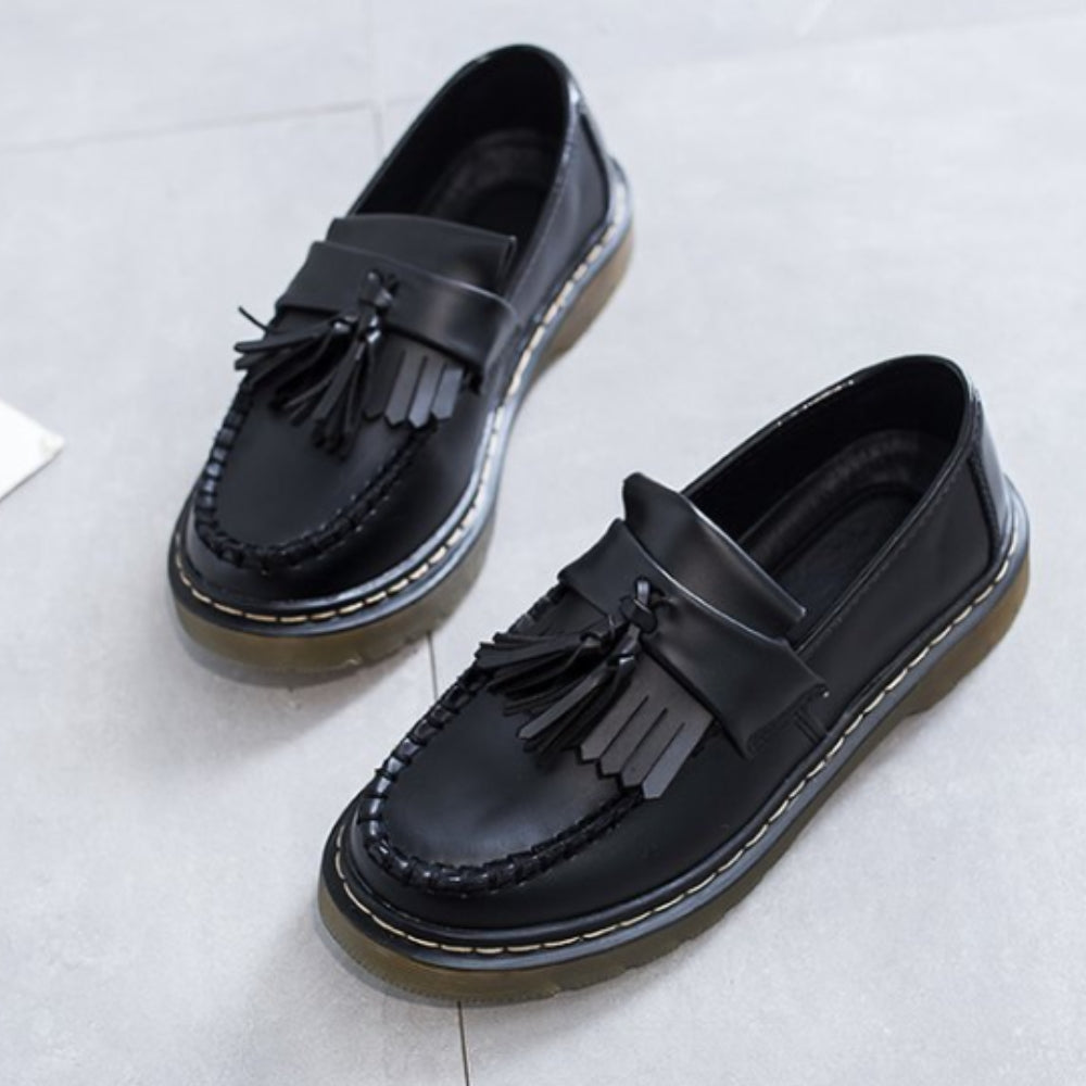 Loafer mit Quasten und Fransen aus Kunstleder für Damen