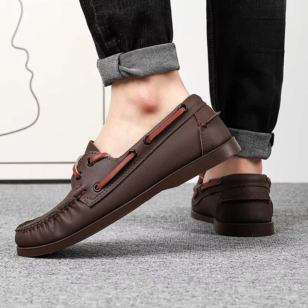 Bootsschuh-Mokassin aus Leder für Herren