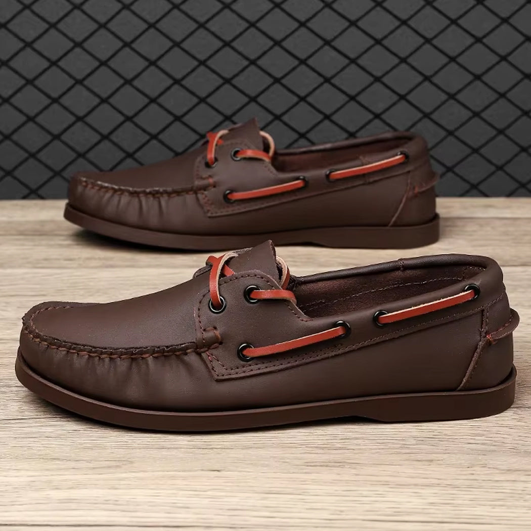 Bootsschuh-Mokassin aus Leder für Herren