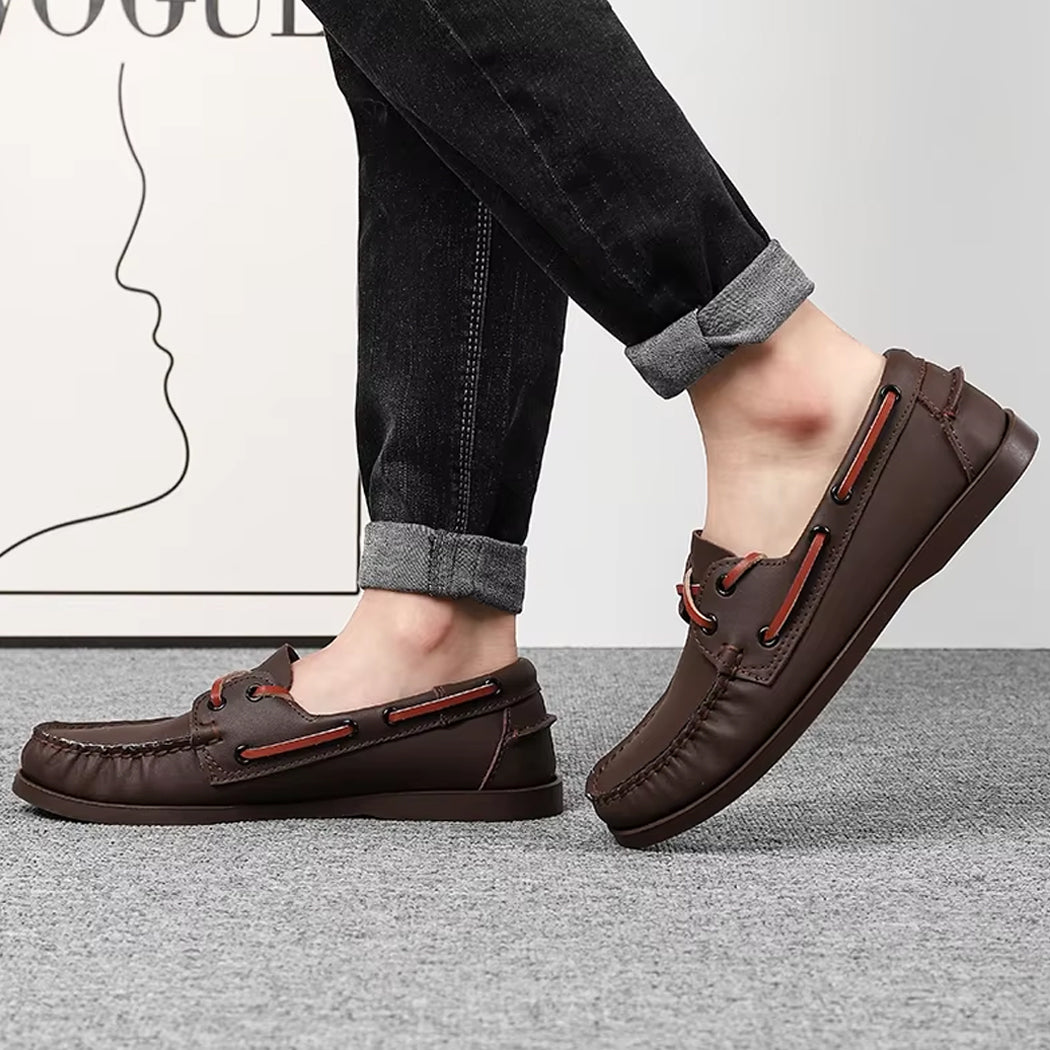 Bootsschuh-Mokassin aus Leder für Herren