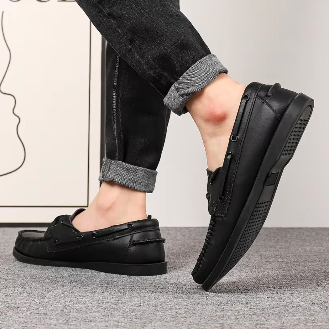 Bootsschuh-Mokassin aus Leder für Herren
