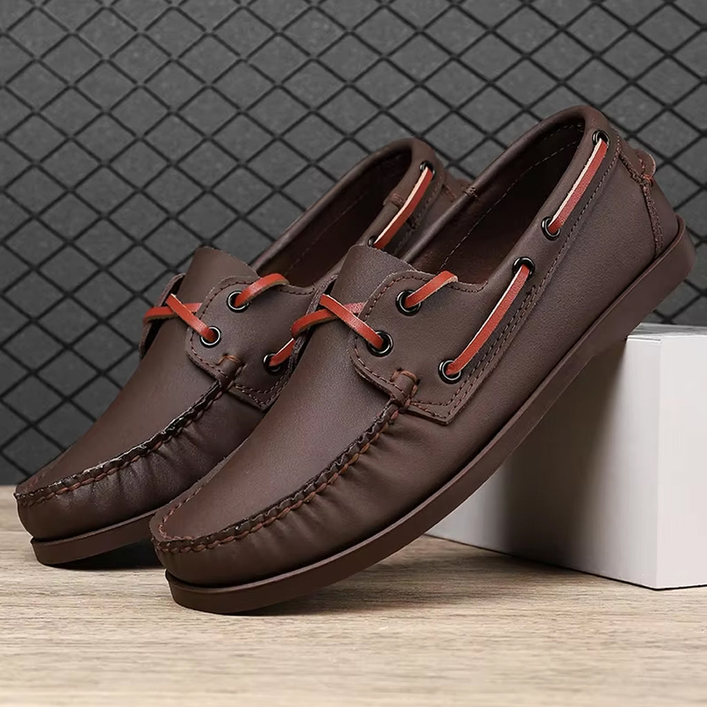 Bootsschuh-Mokassin aus Leder für Herren