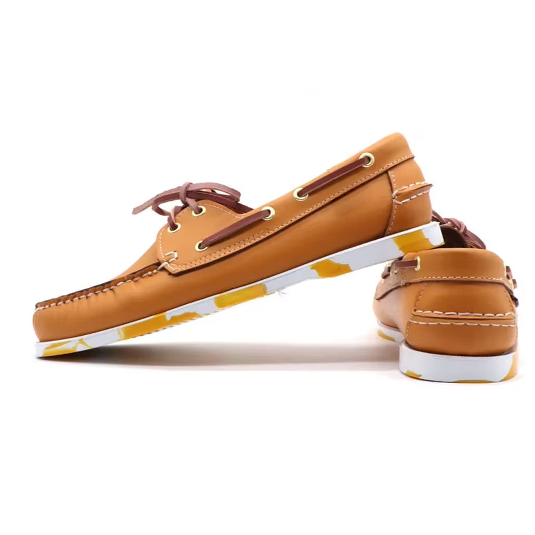 Loafer Bootsschuh aus Leder mit farbiger Sohle