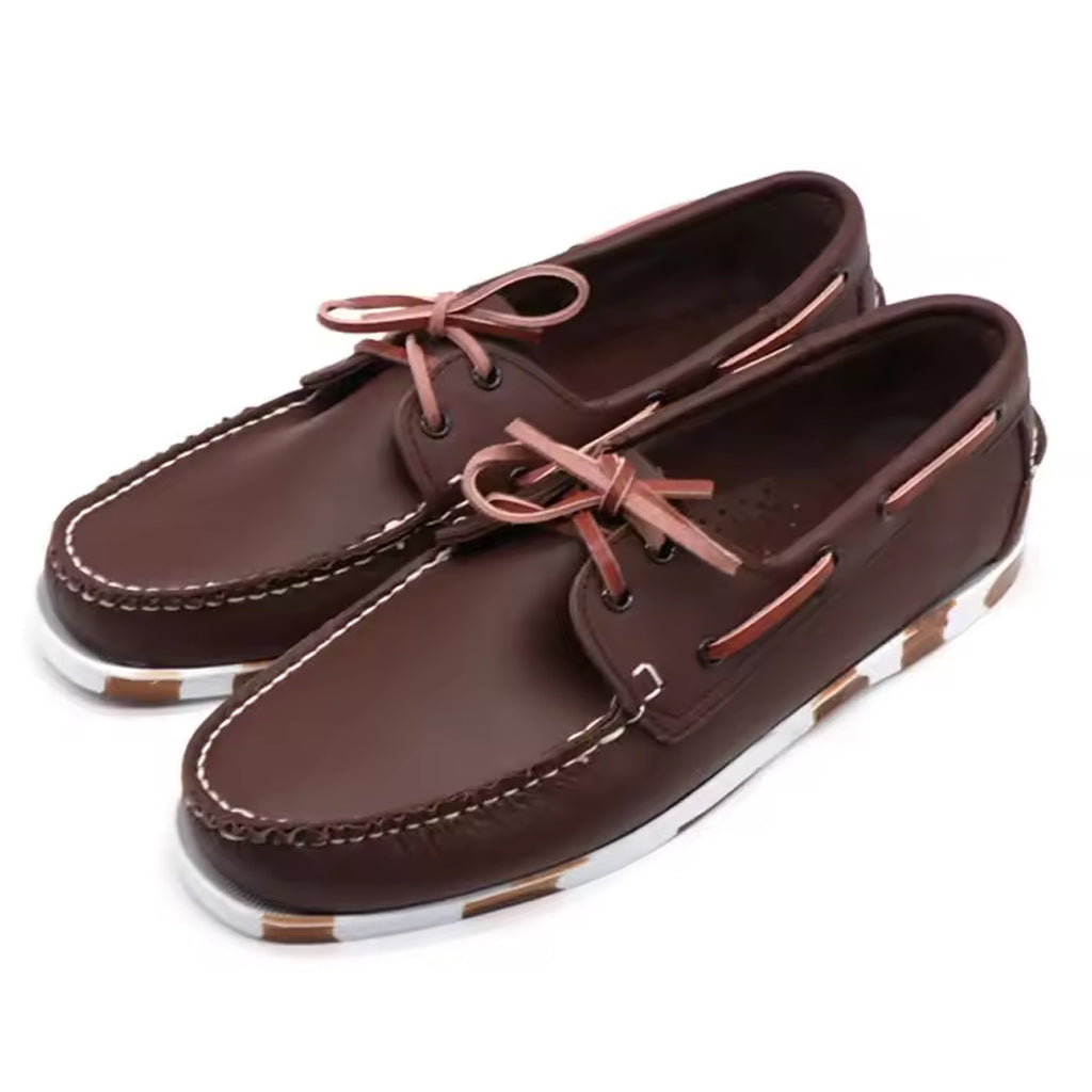 Loafer Bootsschuh aus Leder mit farbiger Sohle