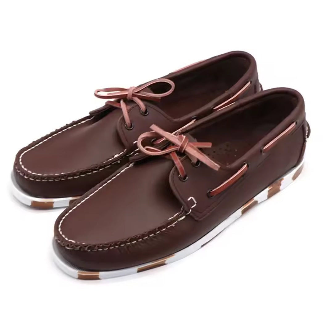 Loafer Bootsschuh aus Leder mit farbiger Sohle
