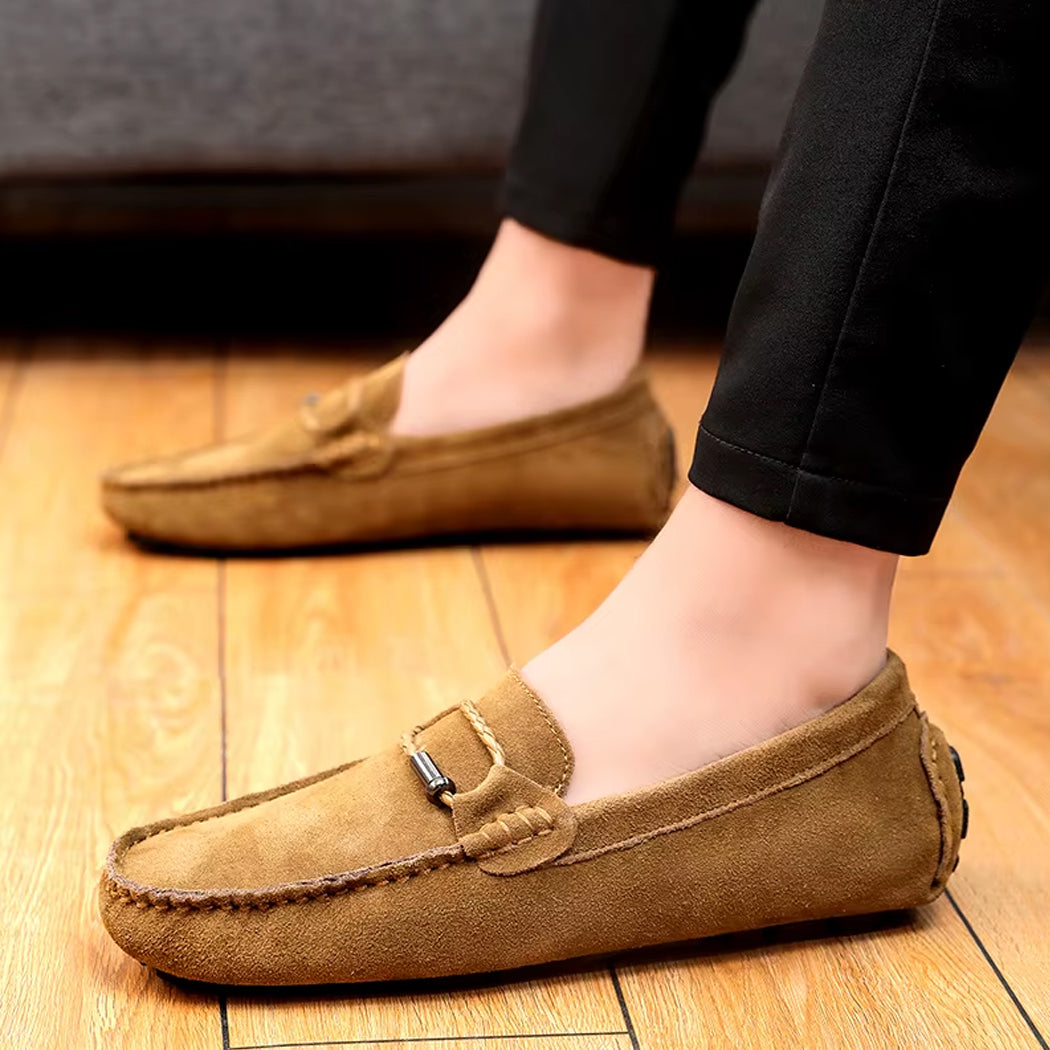 Bootsschuh-Mokassin aus Wildleder für Herren