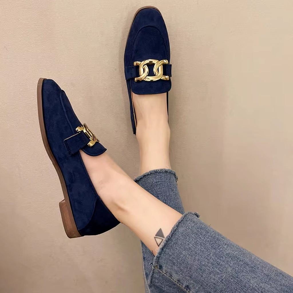 Loafer mit Schnalle im Vintage-Stil für Damen