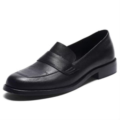 Eleganter klassischer Leder-Loafer für Damen, Schwarz