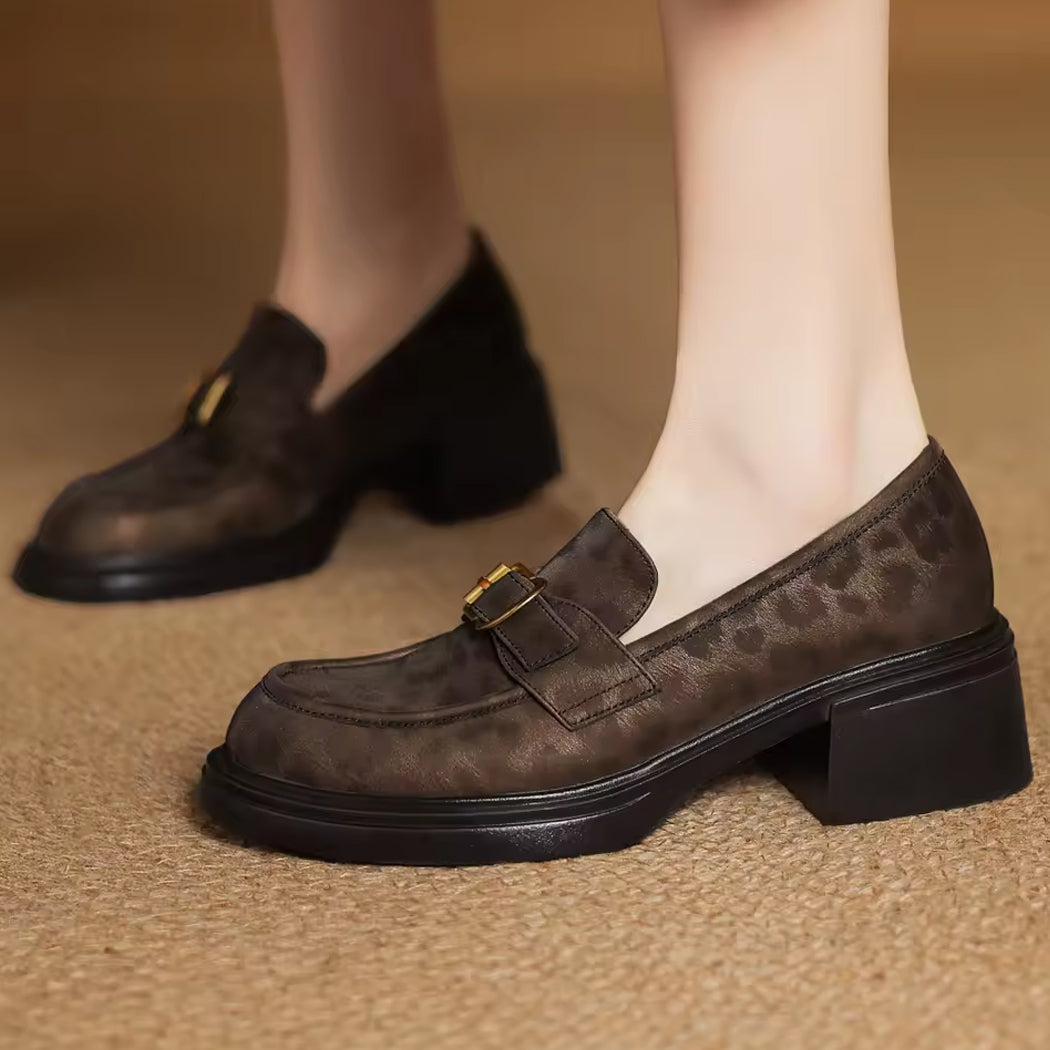 Leoparden-Loafer aus Leder
